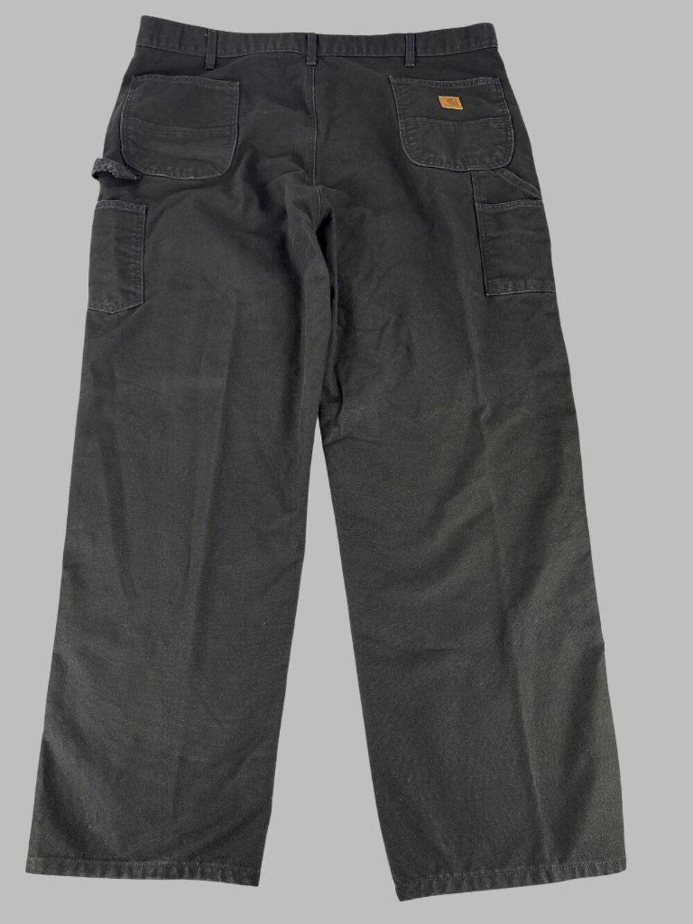 VTG Carhartt B11 Loose Fit Black Washed Duck Canvas Carpenter Work Pants 44x34 - Picture 3 of 12